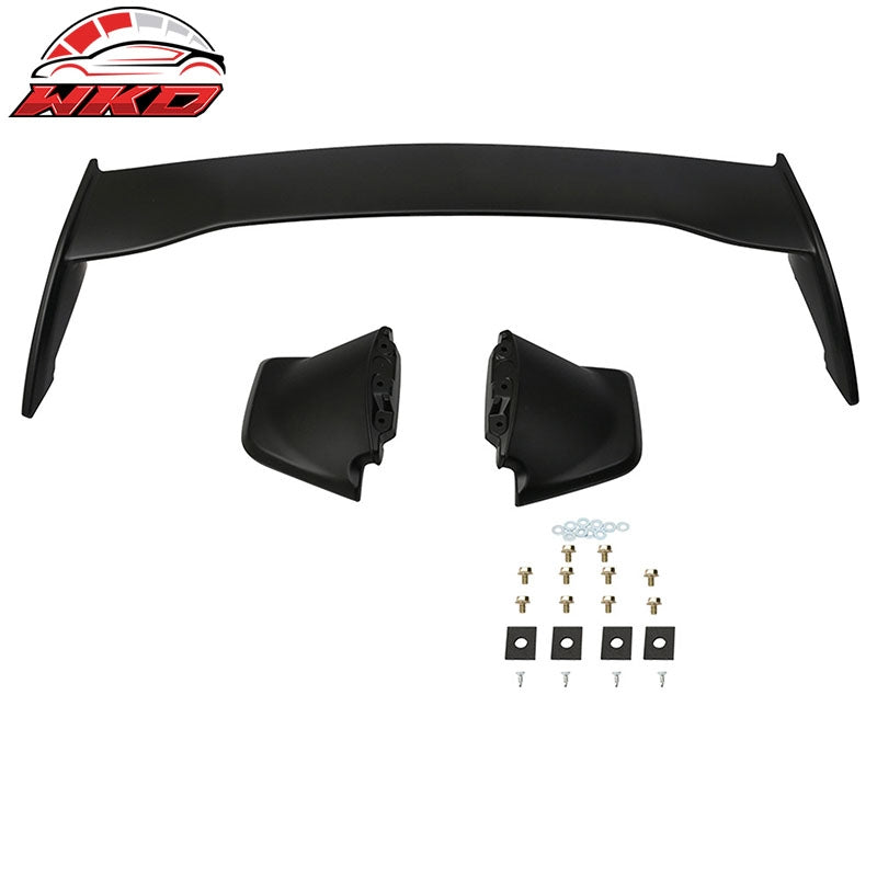 Fits 12-16 Impreza & 15-21 WRX STI Style 3PCS Rear Trunk Spoiler Unpainted Black