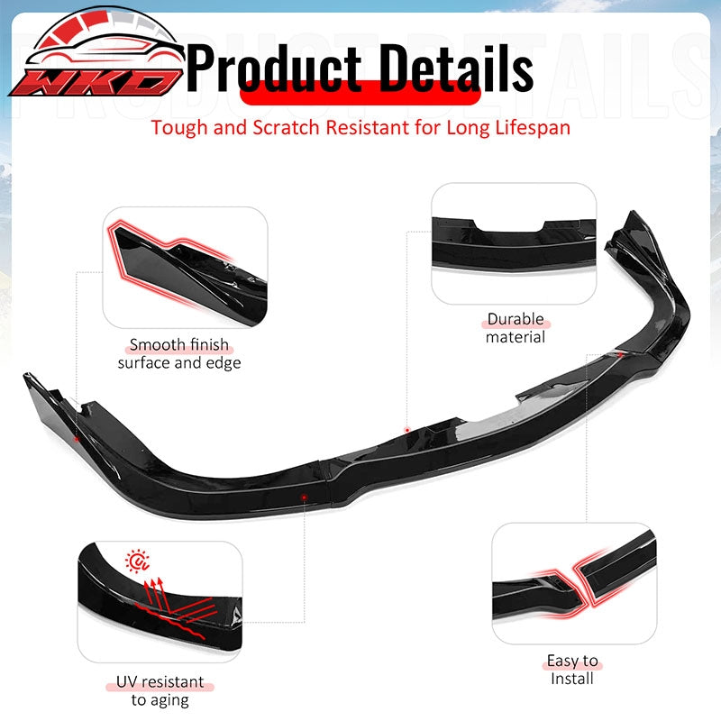 Wholesale For 06-07 Subaru Impreza WRX/WRX STI CS2 Style Front Bumper Lip Gloss Black 3PCS - Wikond Auto