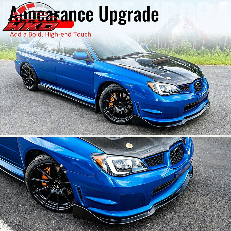 Wholesale For 06-07 Subaru Impreza WRX/WRX STI CS2 Style Front Bumper Lip Gloss Black 3PCS - Wikond Auto