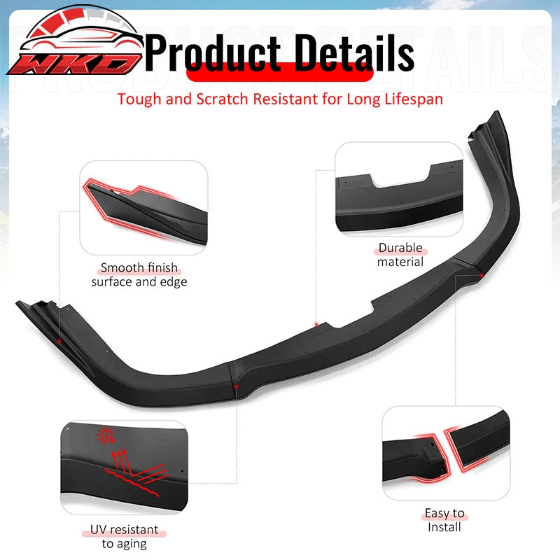Wholesale For 06-07 Subaru Impreza WRX/WRX STI CS2 Style Front Bumper Lip Matte Black 3PCS - Wikond Auto