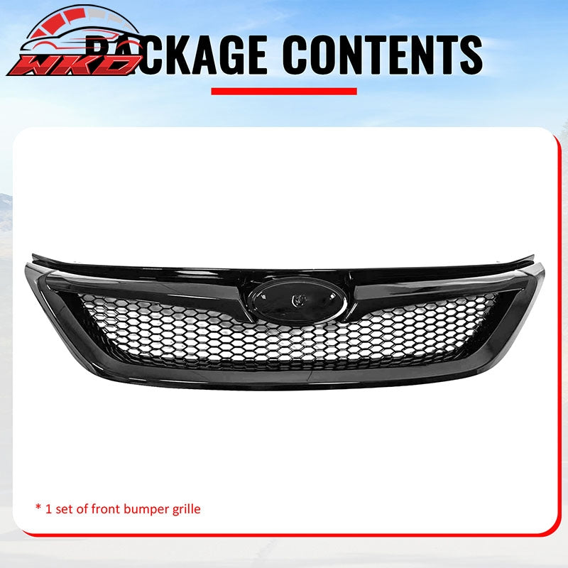 Fits 11-14 Subaru Impreza WRX & WRX STI Gloss Black Honeycomb Upper Grille ABS