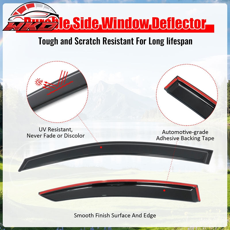 Fits 15-19 Subaru Legacy Sedan Smoke Acrylic Window Visors Deflectors 4PCS Set
