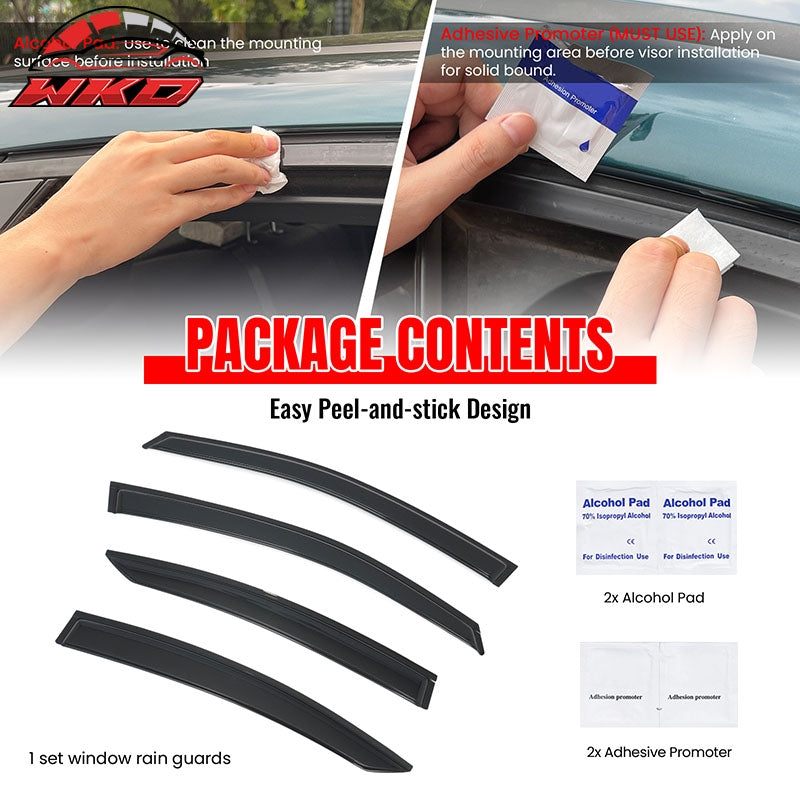 Fits 15-19 Subaru Legacy Sedan Smoke Acrylic Window Visors Deflectors 4PCS Set
