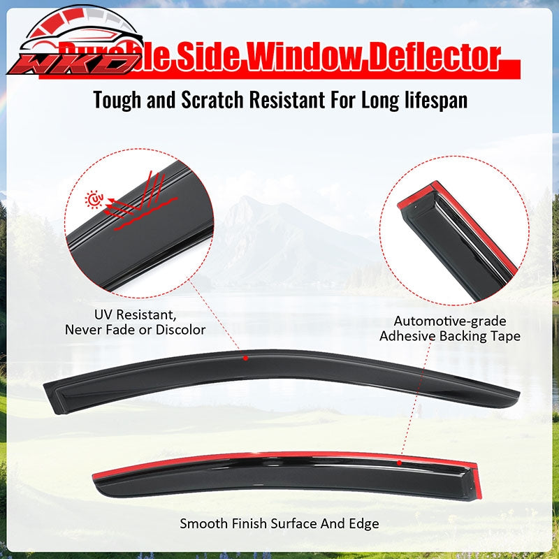 Fits 10-14 Subaru Legacy Sedan 4PCS Window Visors Smoke Acrylic Deflectors Set