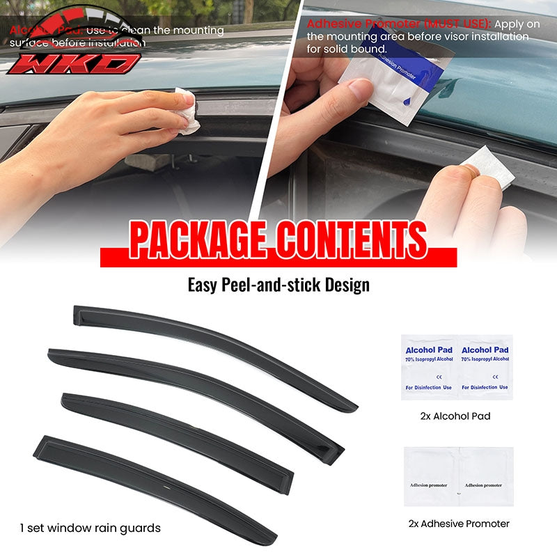 Fits 10-14 Subaru Legacy Sedan 4PCS Window Visors Smoke Acrylic Deflectors Set