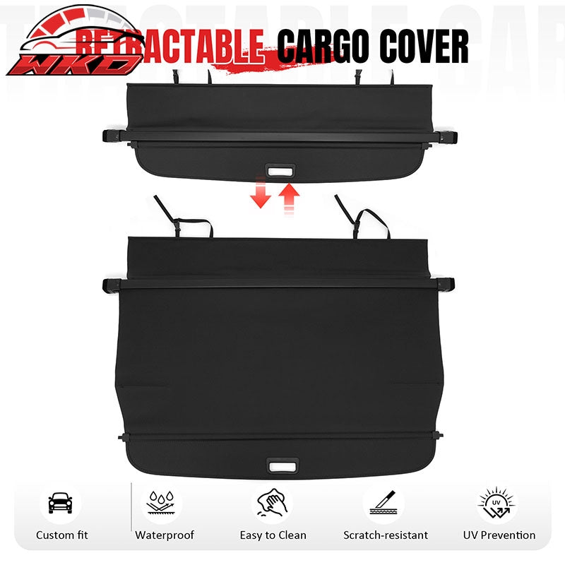 Fits 10-14 Subaru Outback Retractable Rear Cargo Cover Carbon Fiber Texture