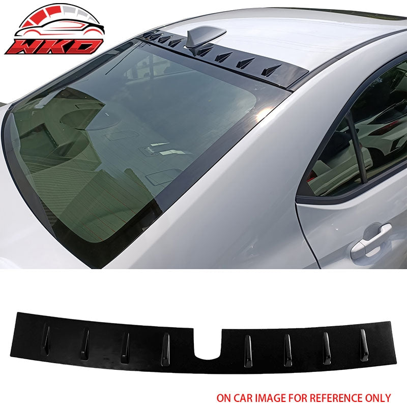 Fits 22-26 Subaru WRX D2 Style Matte Black Rear Roof Window Spoiler W/Shark Fins