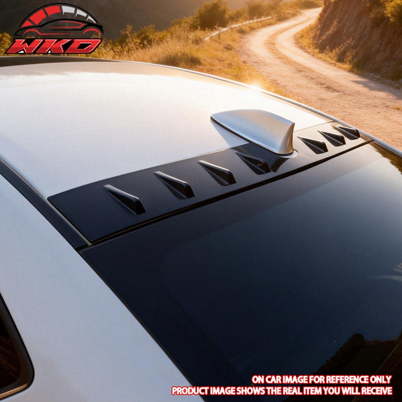 Fits 22-26 Subaru WRX D2 Style Matte Black Rear Roof Window Spoiler W/Shark Fins