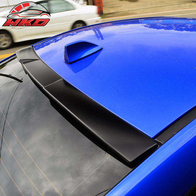 Fits 15-21 Subaru WRX STI V Style Rear Roof Window Spoiler Wing Unpainted Black
