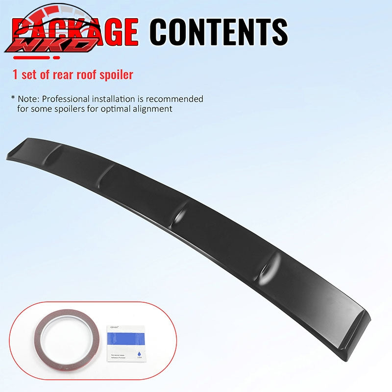 Fits 22-26 Subaru WRX 5th D Style Matte Black Rear Roof Window Spoiler Wing ABS