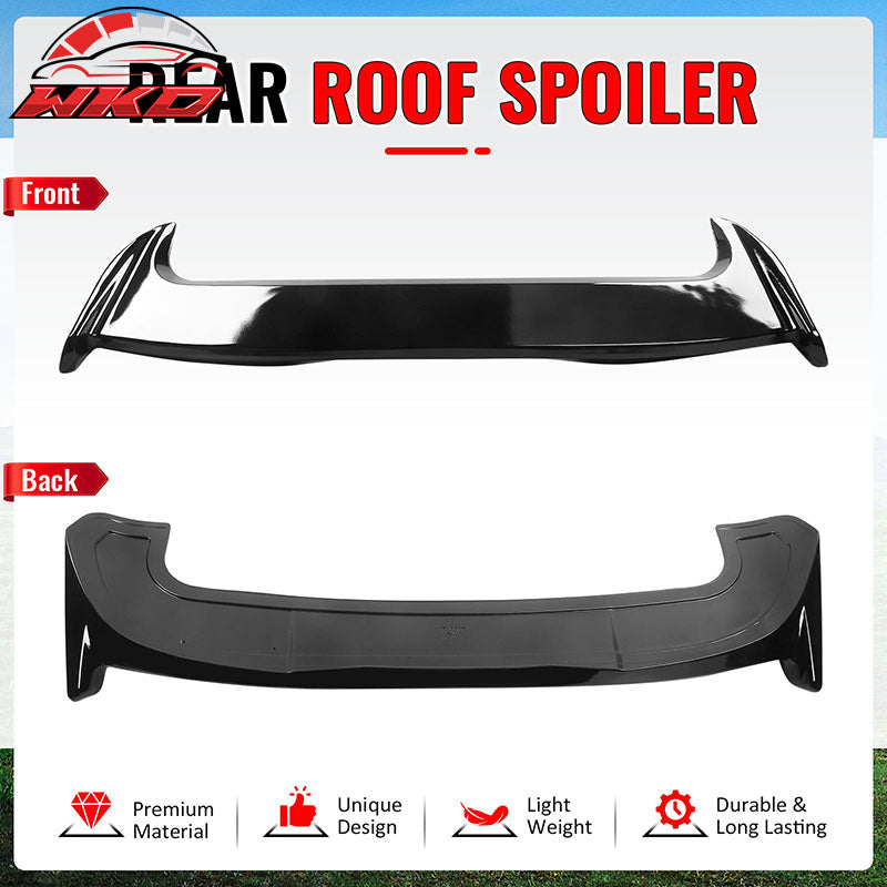 Fits 18-23 Crosstrek & 17-23 Impreza Hatchback IKON Roof Spoiler Gloss Black ABS