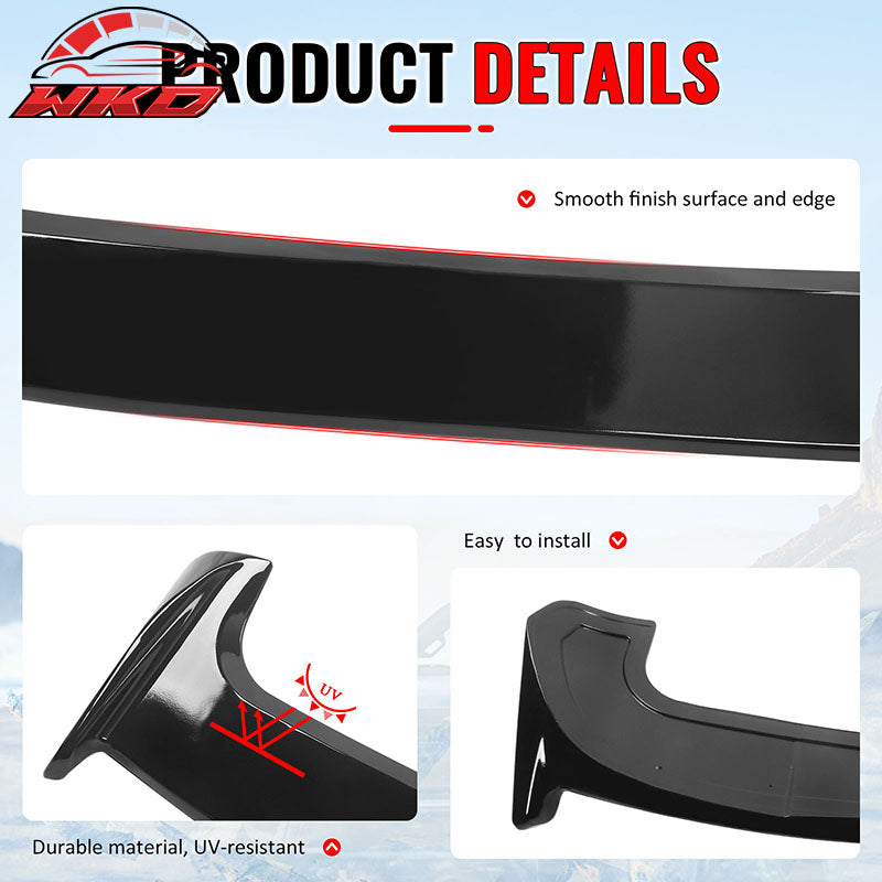 Fits 18-23 Crosstrek & 17-23 Impreza Hatchback IKON Roof Spoiler Gloss Black ABS