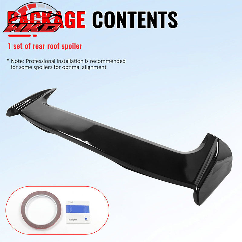 Fits 18-23 Crosstrek & 17-23 Impreza Hatchback IKON Roof Spoiler Gloss Black ABS