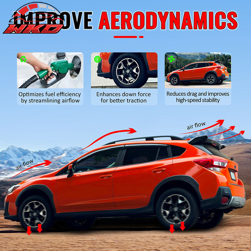 Fits 18-23 Crosstrek & 17-23 Impreza Hatchback IKON Roof Spoiler Gloss Black ABS