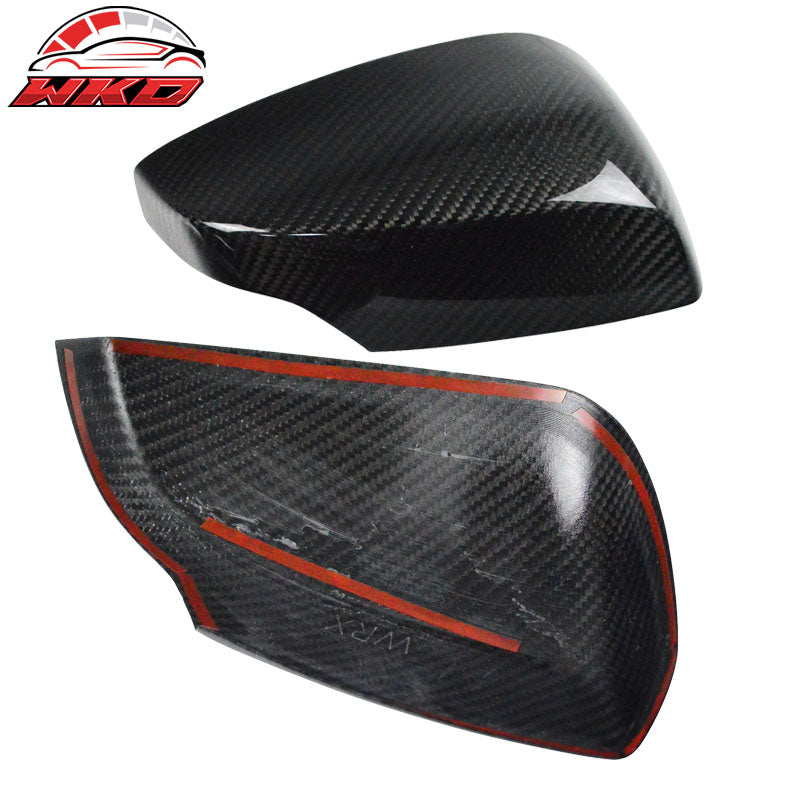 Fits 15-21 Subaru WRX STI Side Rear View Mirror Cover Trim - Carbon Fiber CF