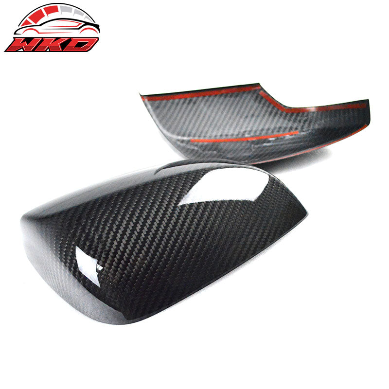 Fits 15-21 Subaru WRX STI Side Rear View Mirror Cover Trim - Carbon Fiber CF
