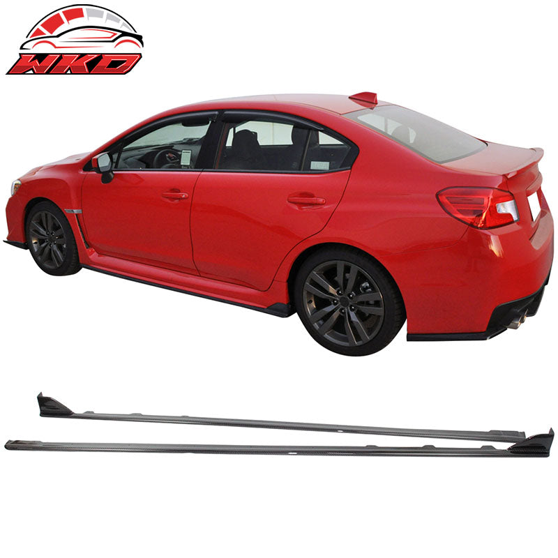 Fits 15-21 Subaru WRX STI Sedan Side Skirts Extension Matte Carbon Fiber (CF)