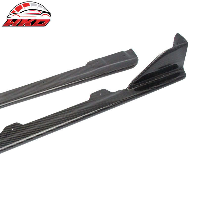 Fits 15-21 Subaru WRX STI Sedan Side Skirts Extension Matte Carbon Fiber (CF)