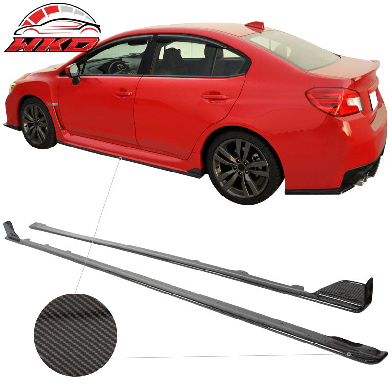 Fits 15-21 Subaru WRX STI Sedan Side Skirts Extension - Carbon Fiber (CF)