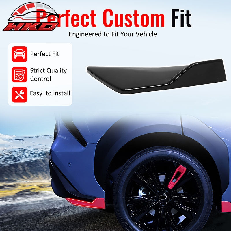 For 23-26 Subaru Solterra Gloss Black ST Style Rear Bumper Side Corner Apron Cap