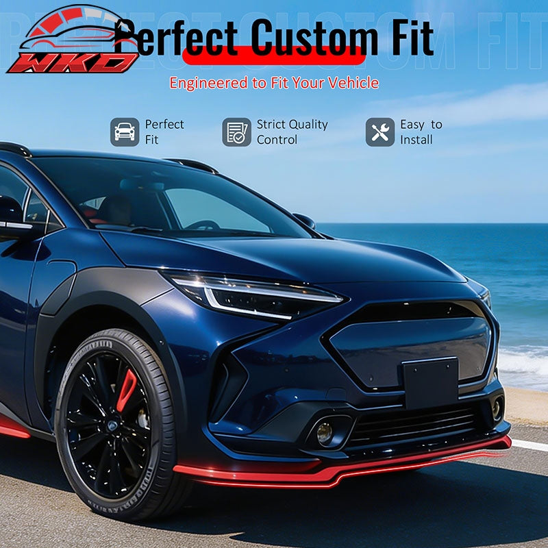 For 23-25 Subaru Solterra ST Style Front Bumper Lip Chin Spoiler Matte Black ABS