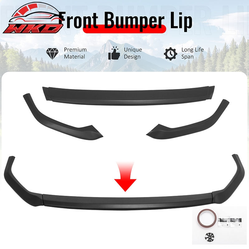 For 23-25 Subaru Solterra ST Style Front Bumper Lip Chin Spoiler Matte Black ABS