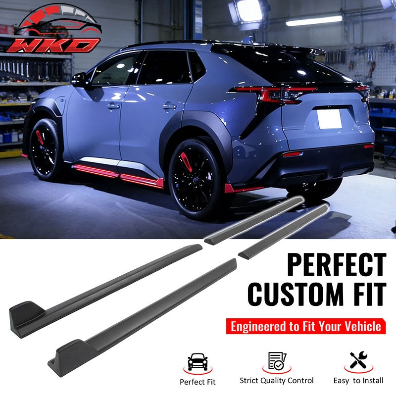 Fits 23-26 Subaru Solterra ST Style Side Skirt Extension Molding ABS Matte Black