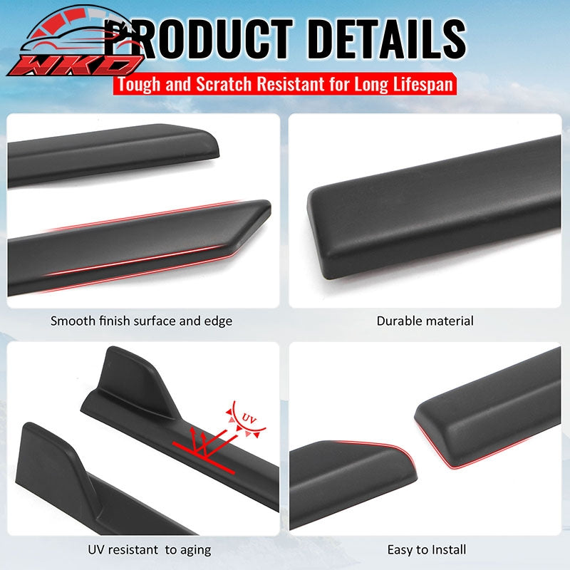 Fits 23-26 Subaru Solterra ST Style Side Skirt Extension Molding ABS Matte Black