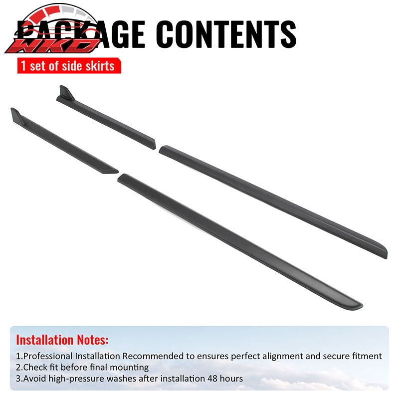 Fits 23-26 Subaru Solterra ST Style Side Skirt Extension Molding ABS Matte Black