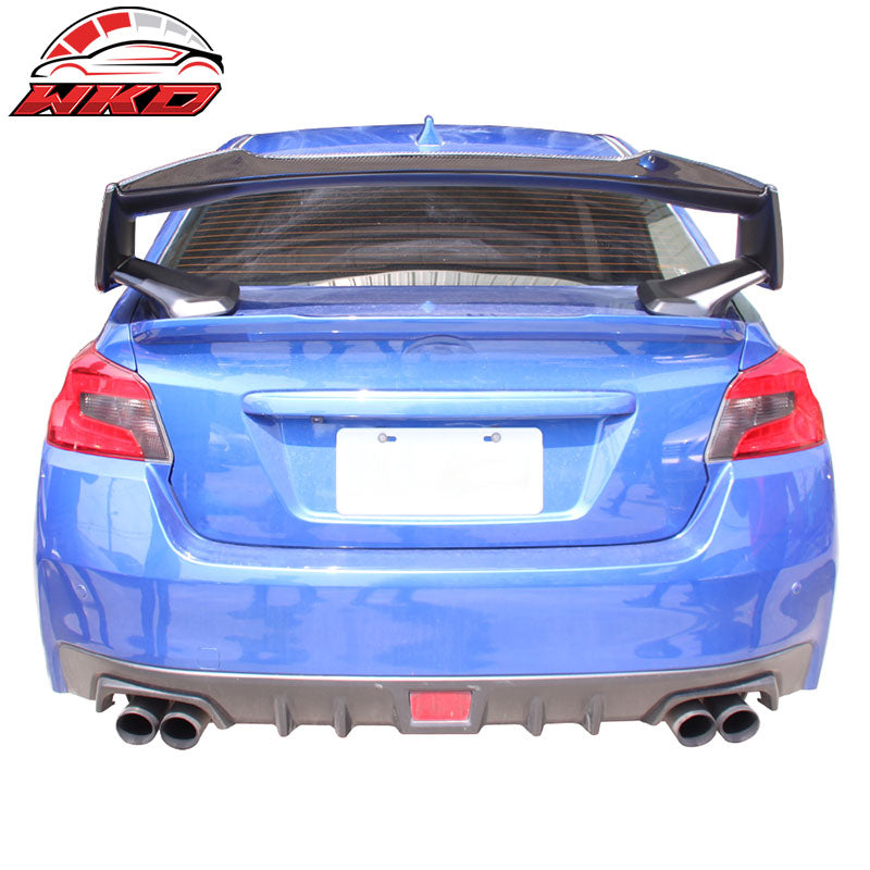 Fit 15-21 Subaru WRX STI Sedan Carbon Fiber CF Trunk Spoiler Wing Add On