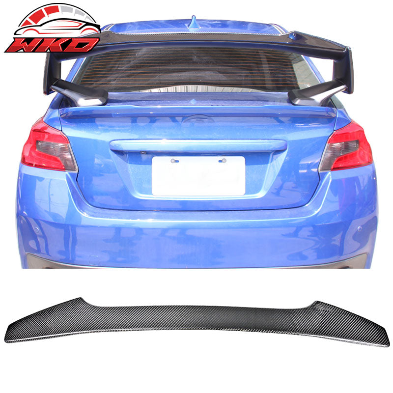Fit 15-21 Subaru WRX STI Sedan Carbon Fiber CF Trunk Spoiler Wing Add On