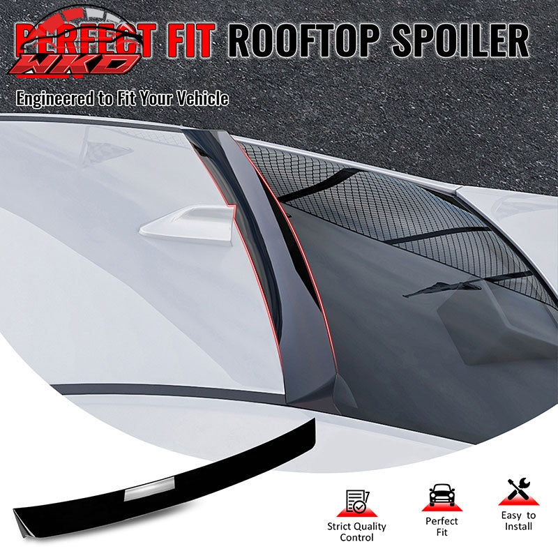 Fits 22-26 Subaru WRX 5th Gen IKON Gloss Black Rear Window Roof Spoiler Wing ABS