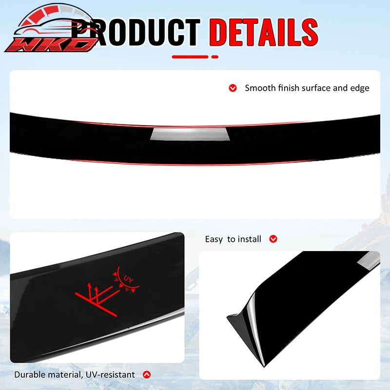 Fits 22-26 Subaru WRX 5th Gen IKON Gloss Black Rear Window Roof Spoiler Wing ABS