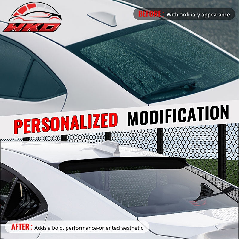 Fits 22-26 Subaru WRX 5th Gen IKON Gloss Black Rear Window Roof Spoiler Wing ABS