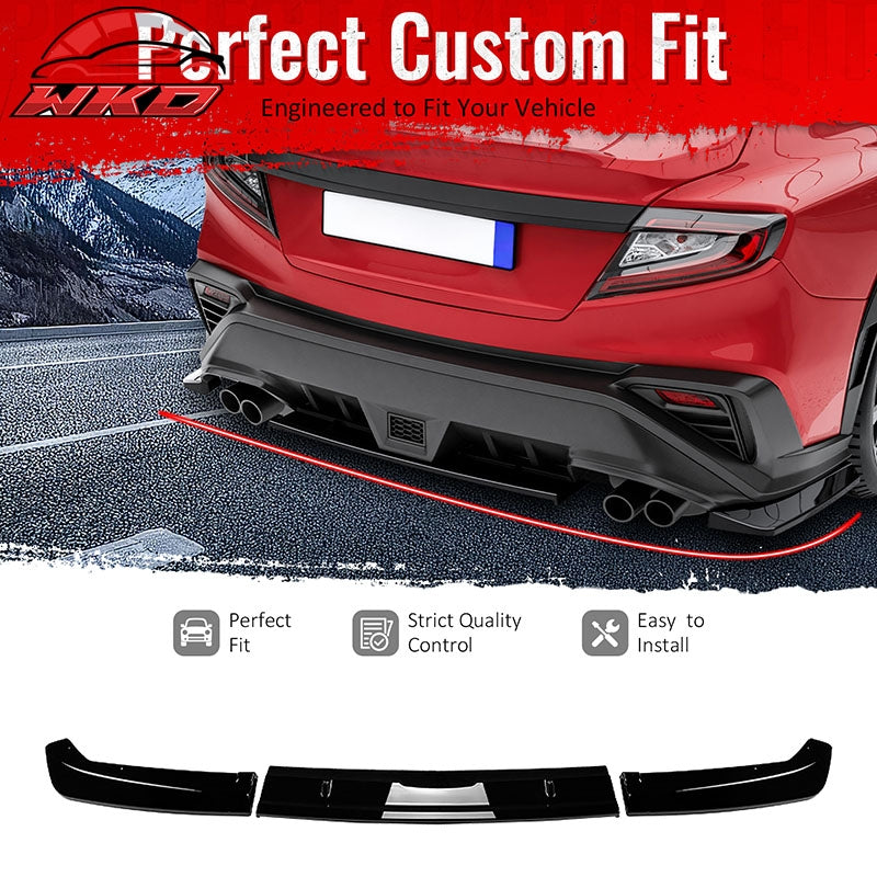 Fits 22-26 Subaru WRX 5th Gen STI Style Rear Bumper Diffuser Lip ABS Gloss Black