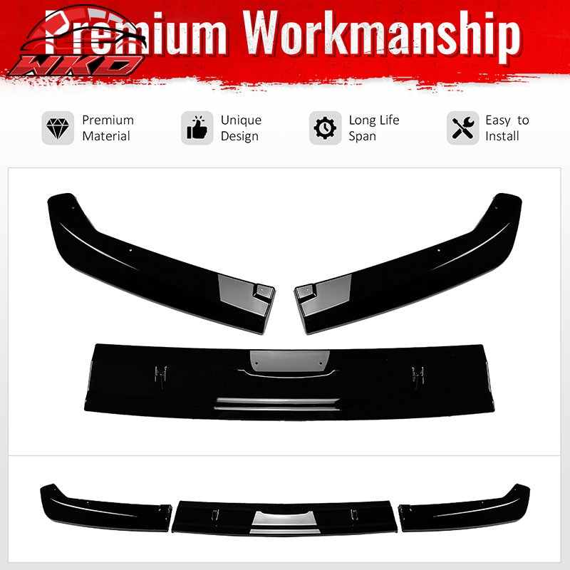 Fits 22-26 Subaru WRX 5th Gen STI Style Rear Bumper Diffuser Lip ABS Gloss Black
