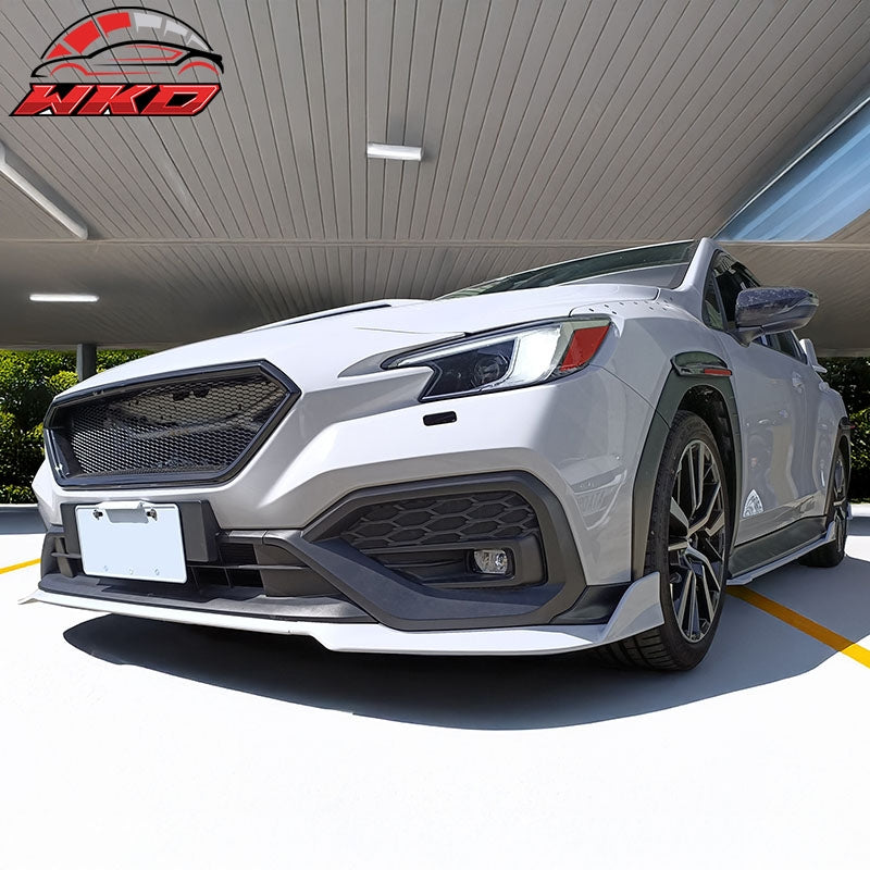 Fits 22-26 Subaru WRX 5th VB 3PCS Front Bumper Lip Spoiler Splitter Gloss Black