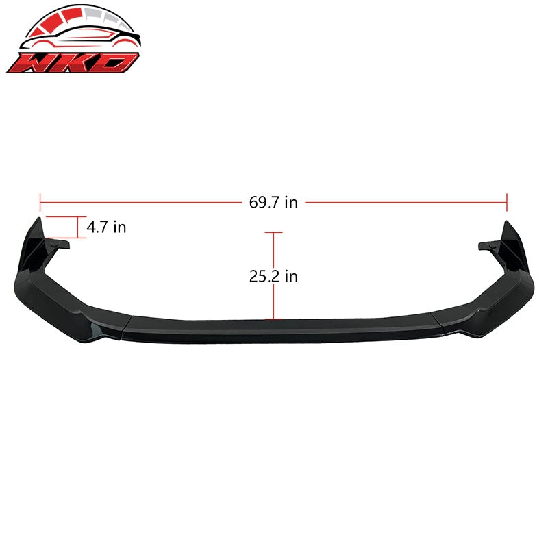 Fits 22-26 Subaru WRX 5th VB 3PCS Front Bumper Lip Spoiler Splitter Gloss Black