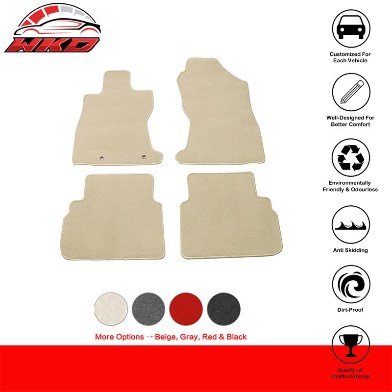 Fits 22-26 Subaru WRX Beige Auto Floor Mats Car Liners Carpets Nylon 4PCS