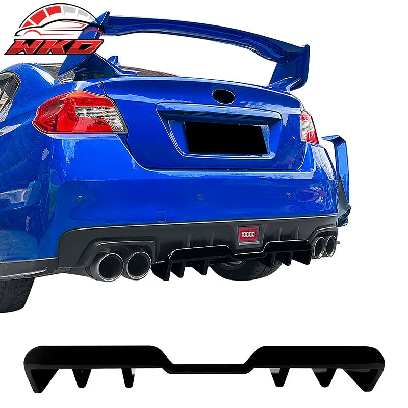Wholesale 15-21 Subaru WRX HT Style Rear Bumper Diffuser Lip W/ 4-Fin ABS Gloss Black
