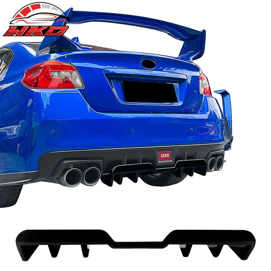 Wholesale 15-21 Subaru WRX HT Style Rear Bumper Diffuser Lip W/ 4-Fin ABS Gloss Black