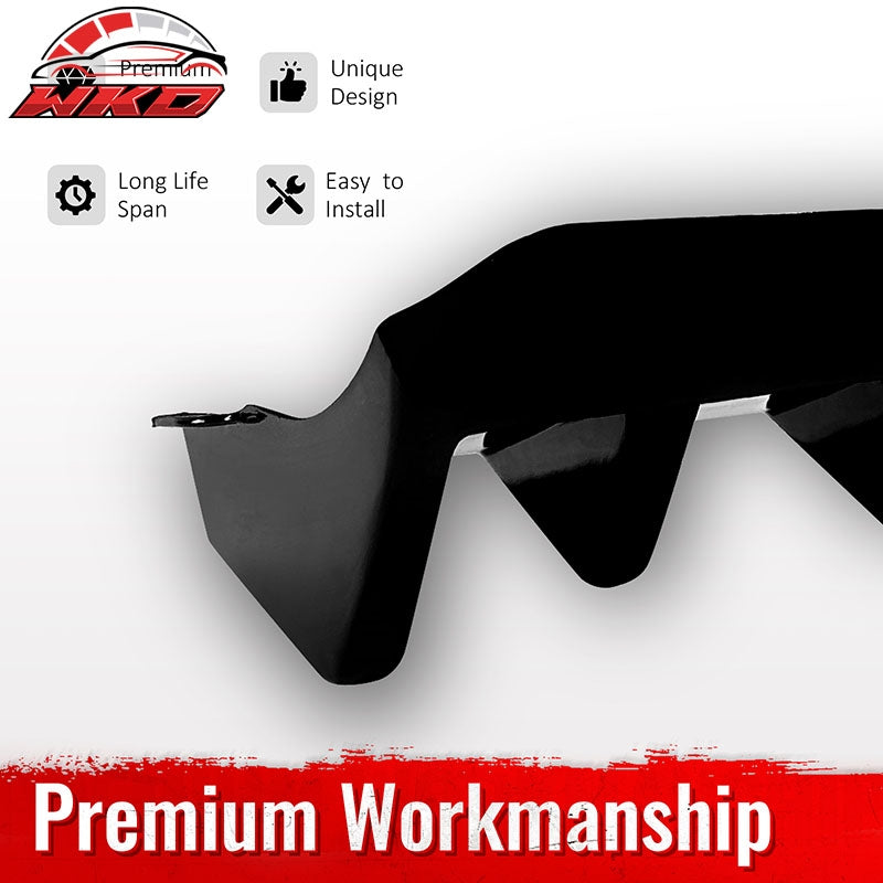 Fits 15-21 Subaru WRX HT Style Rear Bumper Diffuser Lip W/ 4-Fin ABS Gloss Black