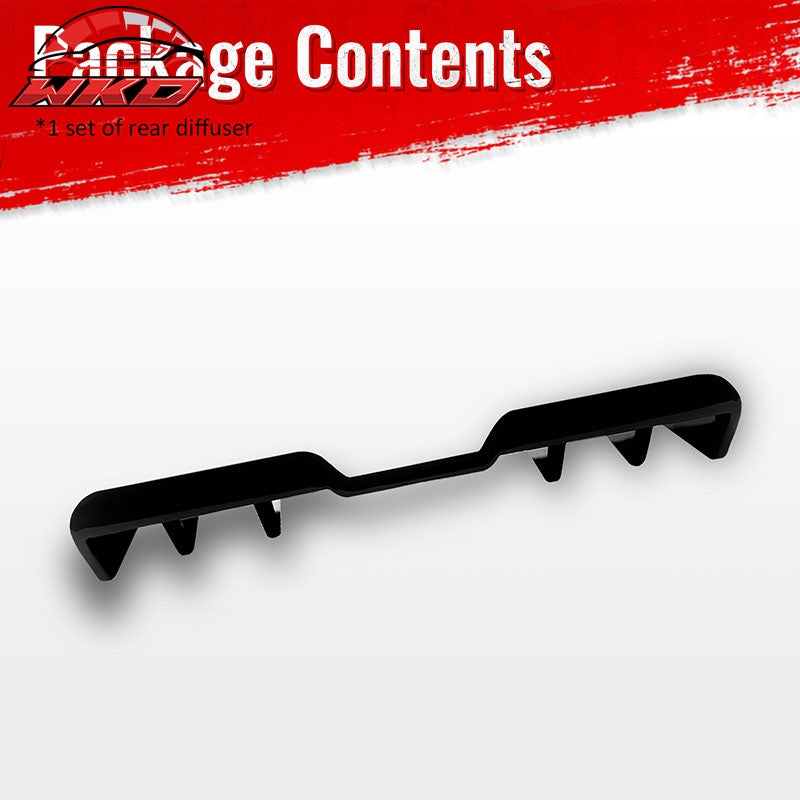 Fits 15-21 Subaru WRX HT Style Rear Bumper Diffuser Lip W/ 4-Fin ABS Gloss Black