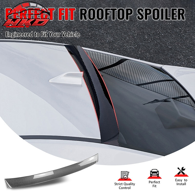 Fits 22-26 Subaru WRX IKON Carbon Fiber Print Rear Window Roof Spoiler Wing ABS