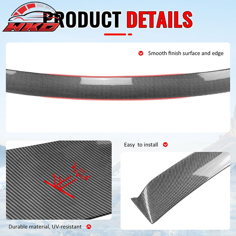 Fits 22-26 Subaru WRX IKON Carbon Fiber Print Rear Window Roof Spoiler Wing ABS