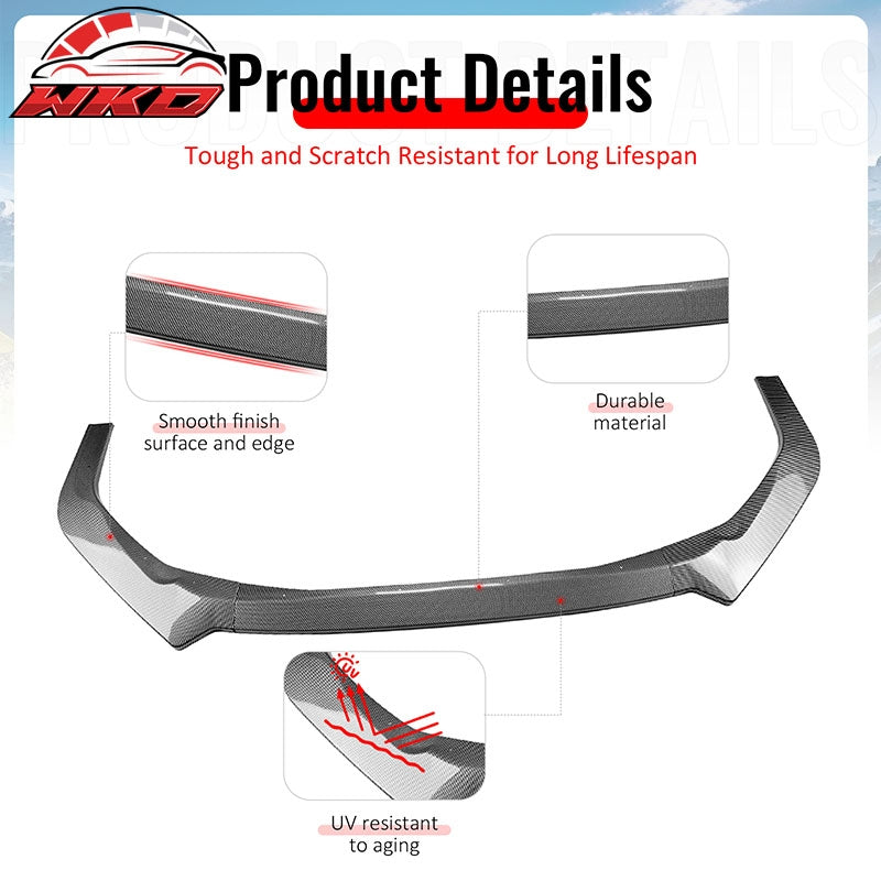 Fits 22-26 Subaru WRX IKON Front Bumper Lip Chin Splitter PP Carbon Fiber Print
