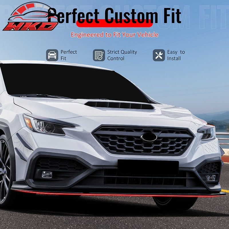 Fits 22-26 Subaru WRX IKON Style Front Bumper Lip Chin Splitter PP Gloss Black
