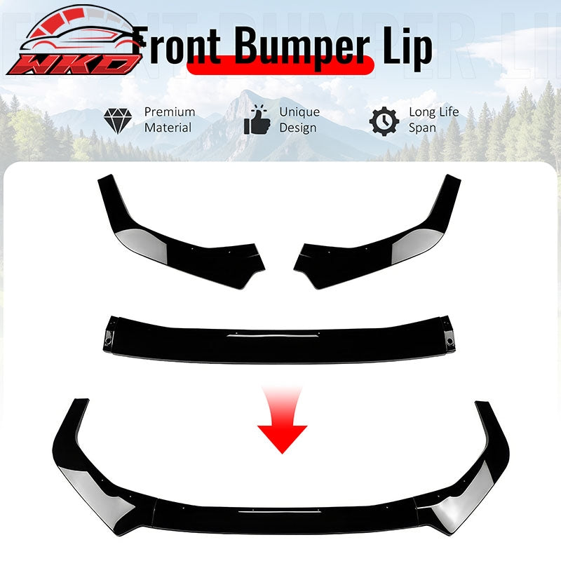 Fits 22-26 Subaru WRX IKON Style Front Bumper Lip Chin Splitter PP Gloss Black