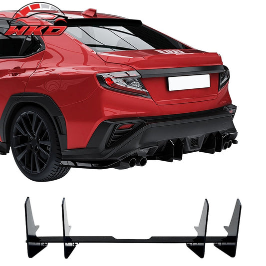 Wholesale 22-26 Subaru WRX IKON Style Rear Bumper Diffuser W/ 4-Fin ABS Gloss Black