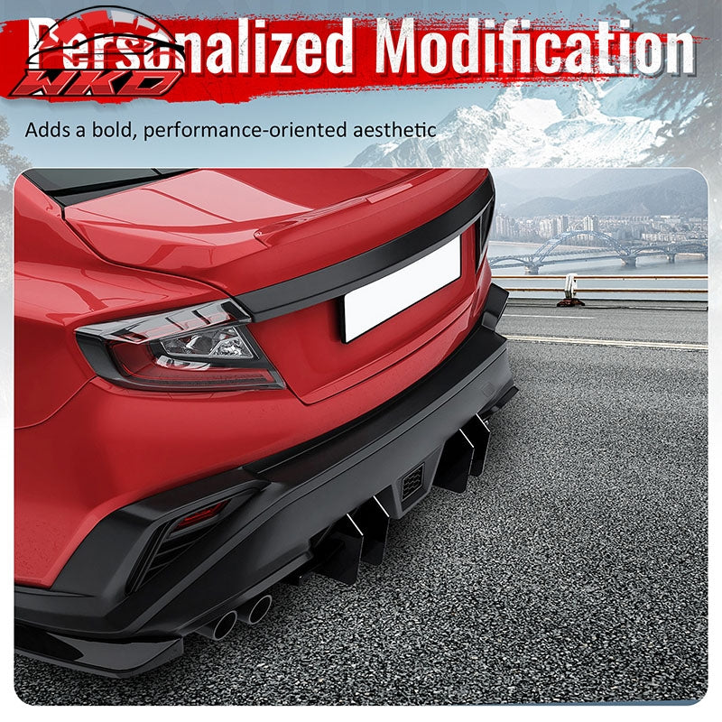Fits 22-26 Subaru WRX IKON Style Rear Bumper Diffuser W/ 4-Fin ABS Gloss Black